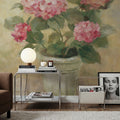 Pot of Pink Hydrangea Mural Wallpaper - room preview 06