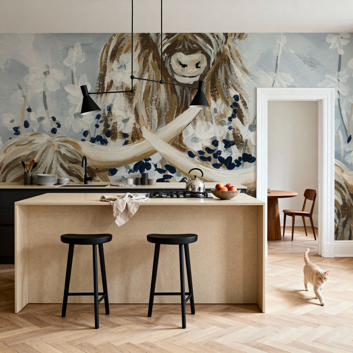 Highlands in the Meadow Mural Wallpaper - room preview 06