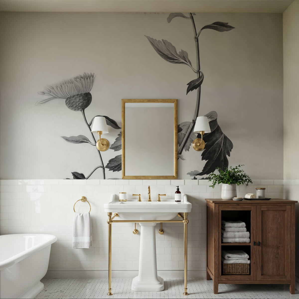 Botanical IV Mural Wallpaper - room preview 06
