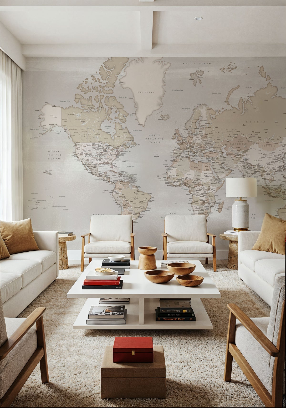World Map Cities - Lucille Mural Wallpaper - room preview 06