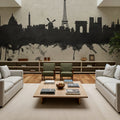 Paris Skyline Concrete Mural Wallpaper - room preview 06