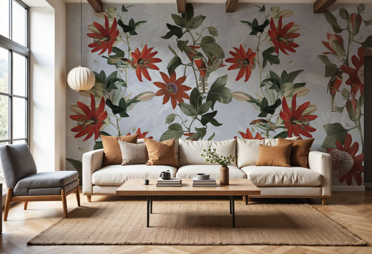 Contemporary Clematis Mural Wallpaper - Edition 4 - room preview 06