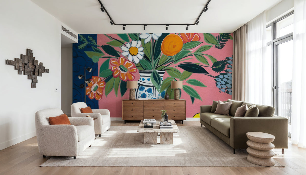 Flower Still Life with Lemons Mural Wallpaper - room preview 06