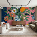 Flower Still Life with Lemons Mural Wallpaper - room preview 06