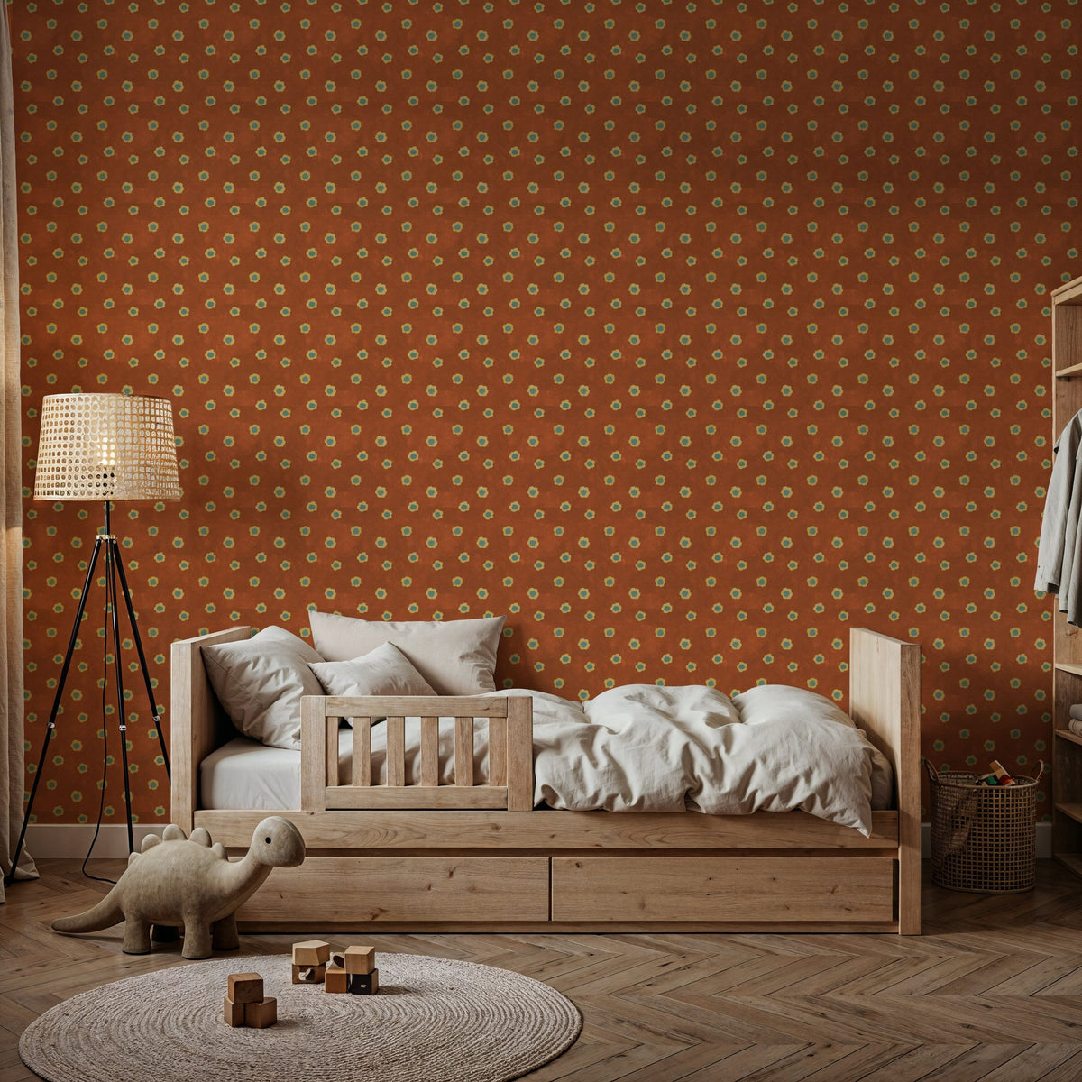 Autumn Buds Brown Mural Wallpaper - room preview 06