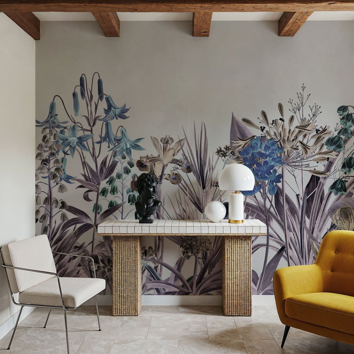 Field of Dreams Blue Mural Wallpaper - room preview 06