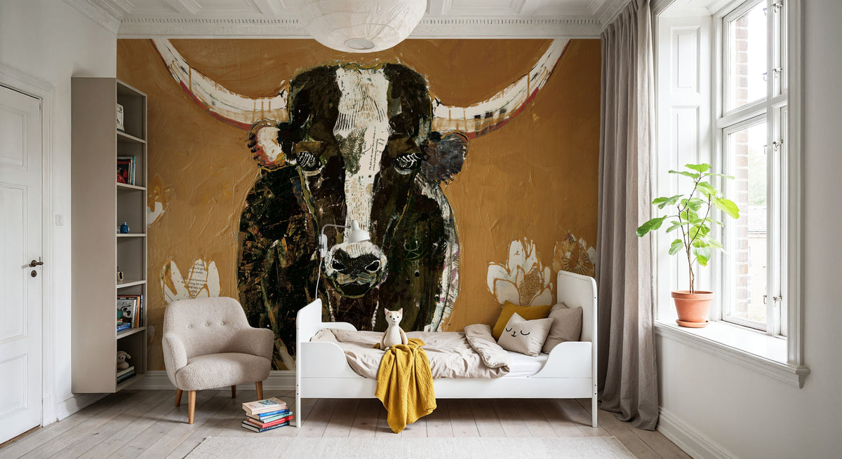 Skyline Longhorn Mural Wallpaper - room preview 06