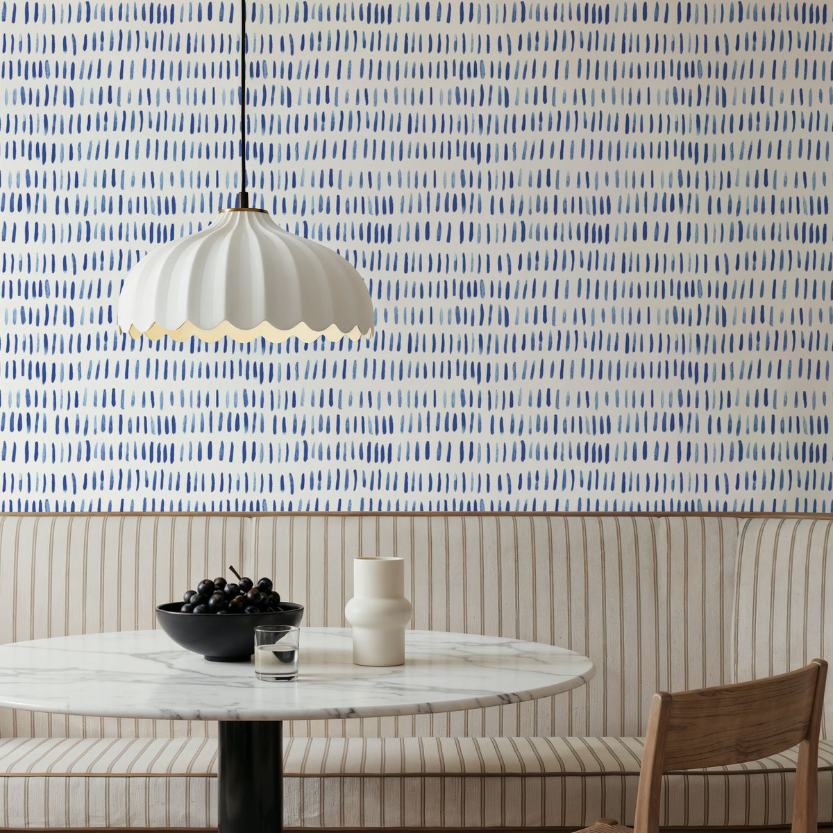White Fish Lines Mural Wallpaper - room preview 06