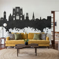 York England Skyline Black & White Mural Wallpaper - room preview 06