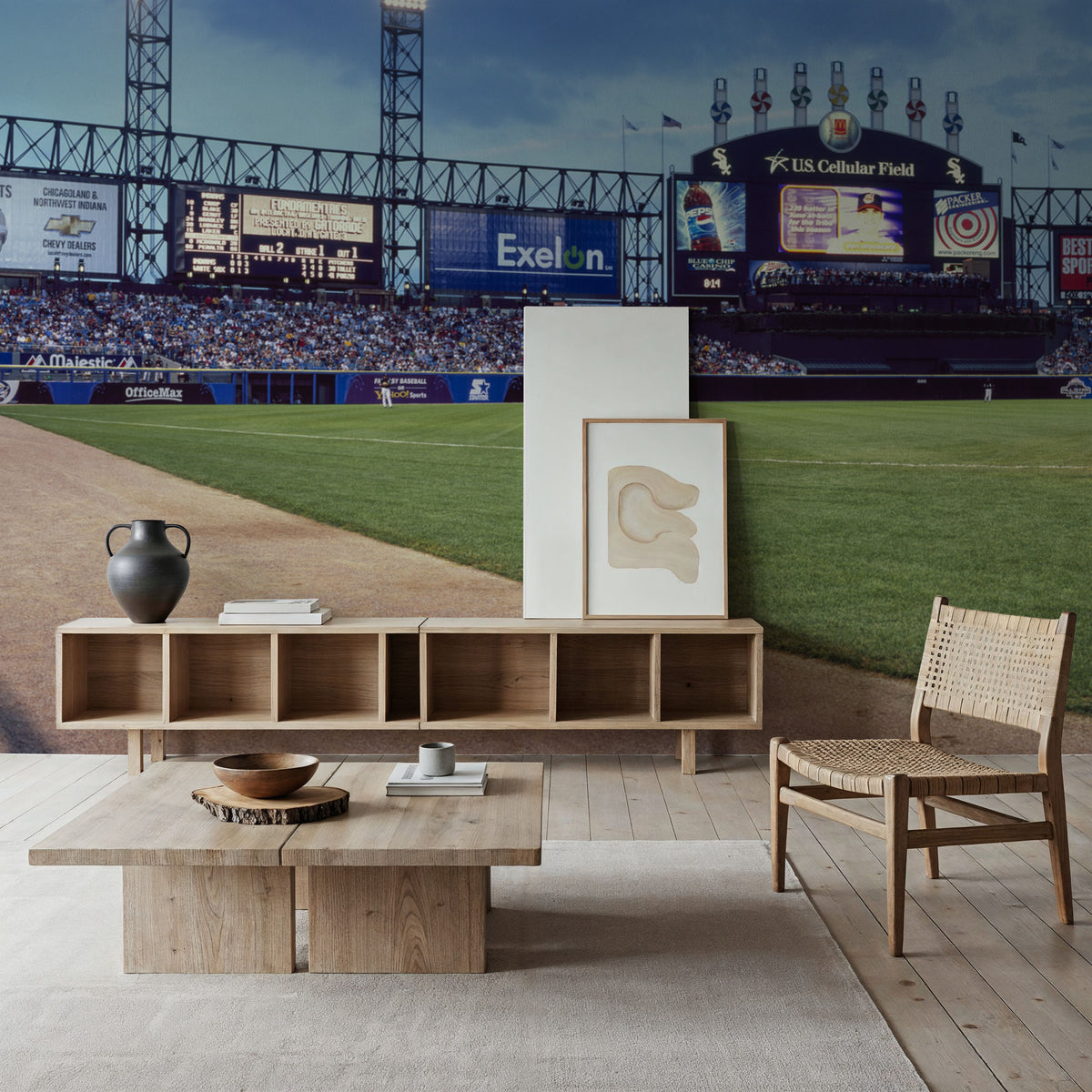 Twilight Ballpark Mural Wallpaper - room preview 06