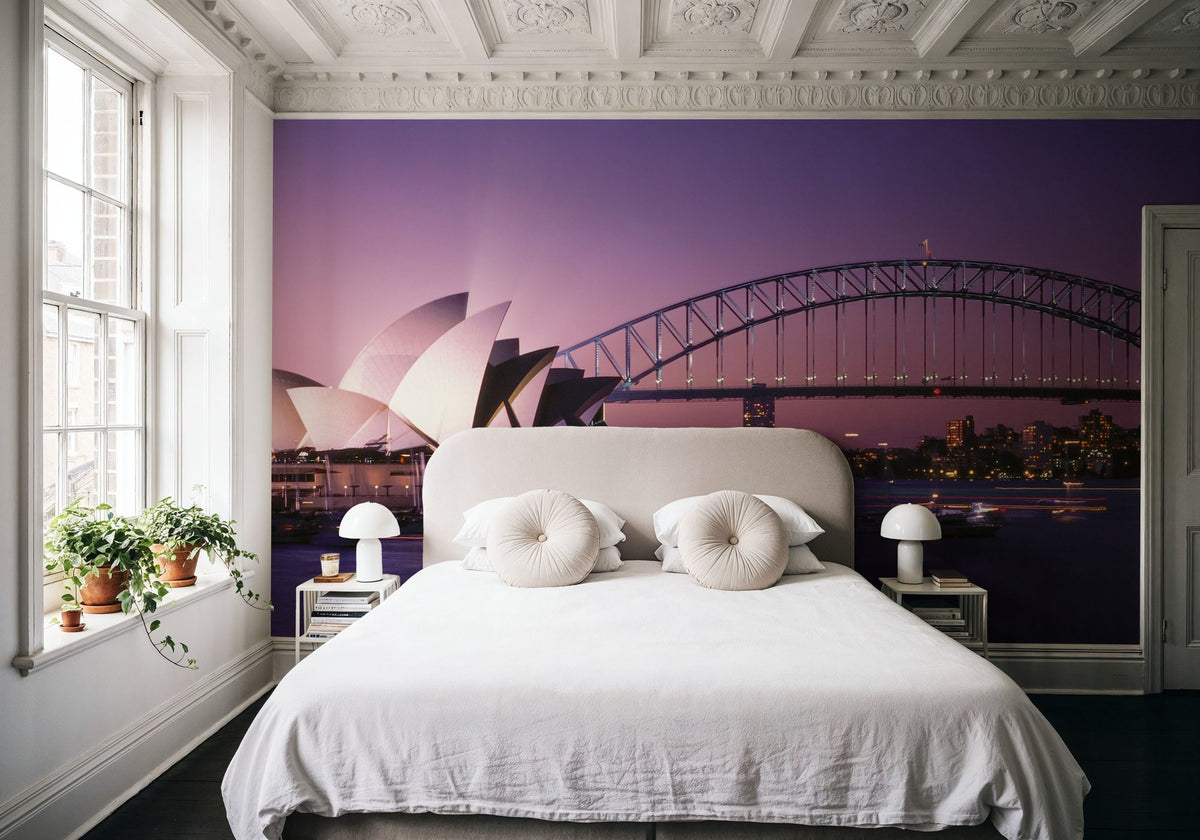 Sydney Harbor Twilight Mural Wallpaper - room preview 06