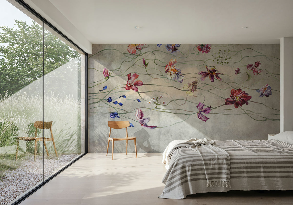 Twisted Flowers Mural Wallpaper - room preview 06