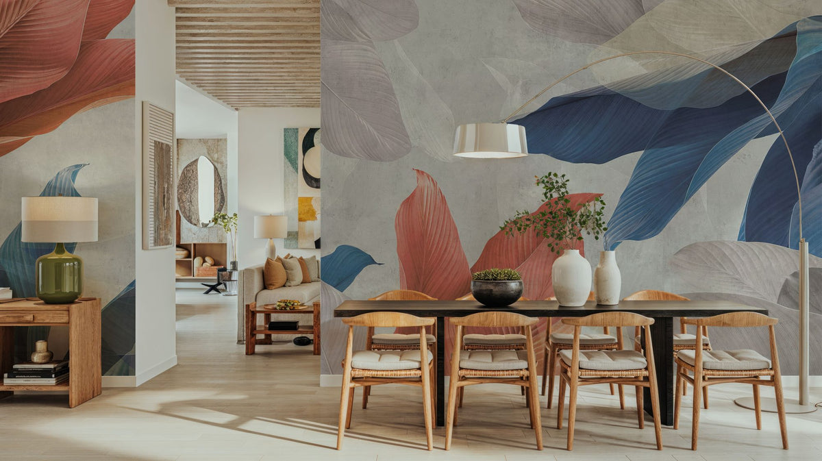 Layered Leaves Mural Wallpaper - room preview 06