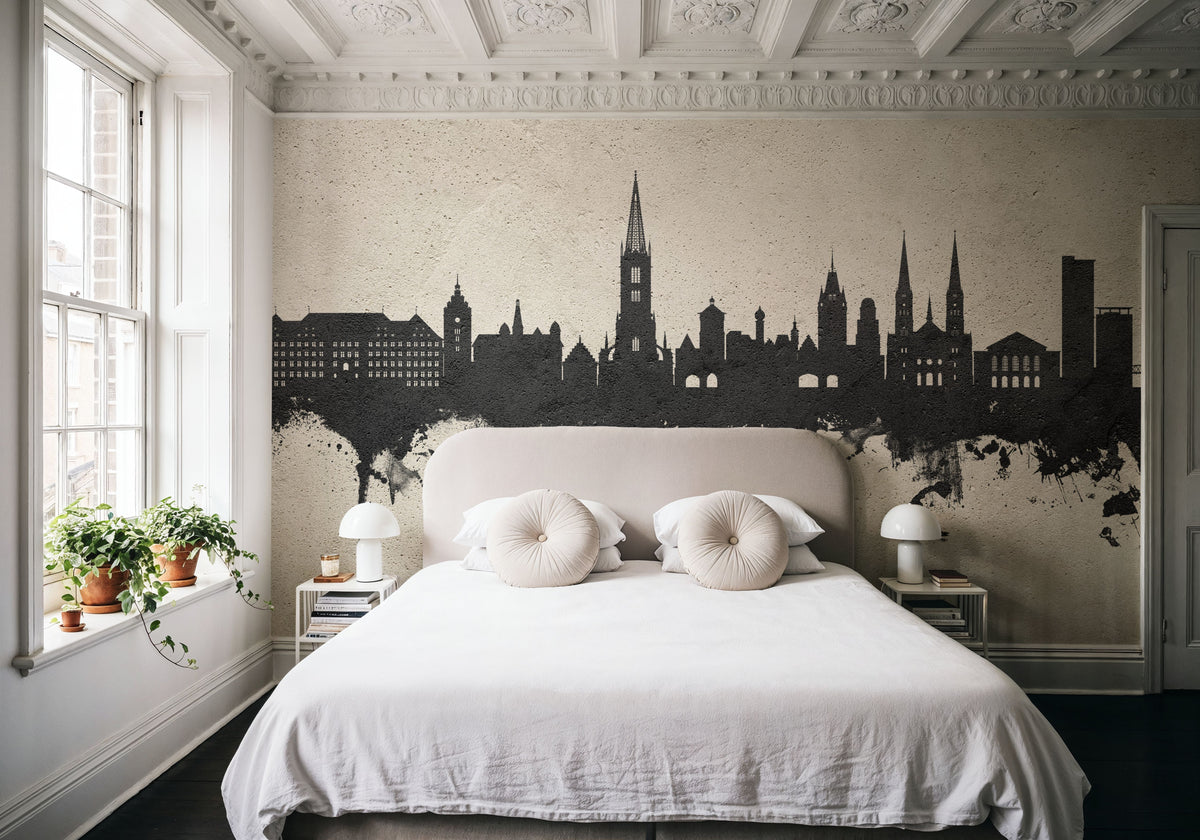 Freiburg Germnay Skyline Concrete Mural Wallpaper - room preview 06