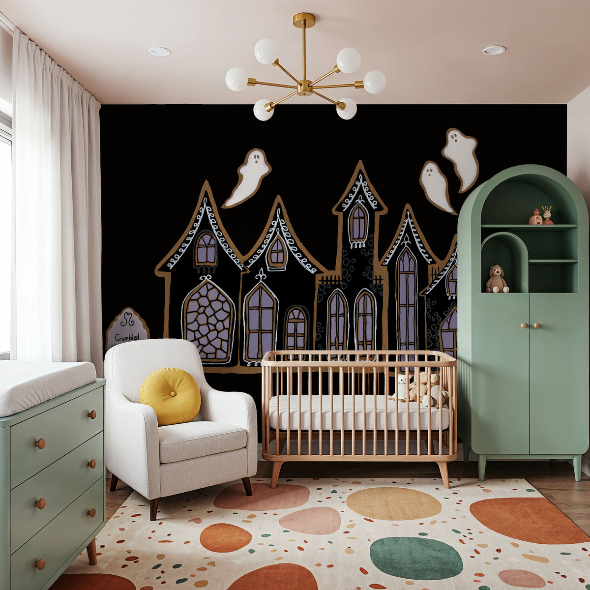 Spooky Gingerbread Manor V Mural Wallpaper - room preview 06
