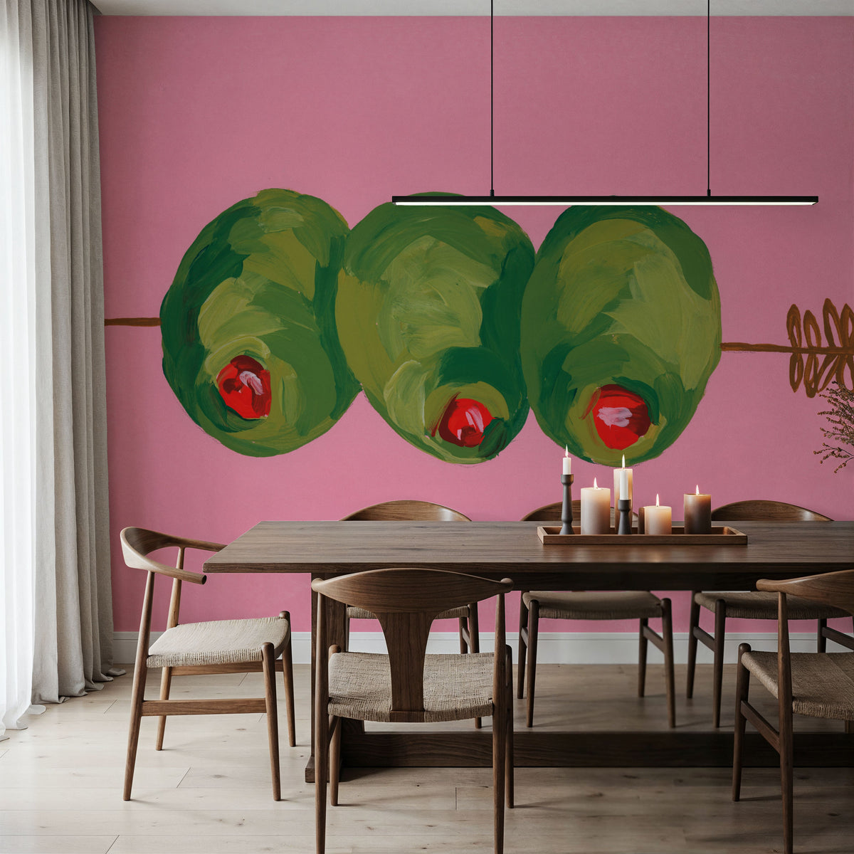 Elegant Olives I Mural Wallpaper - room preview 06