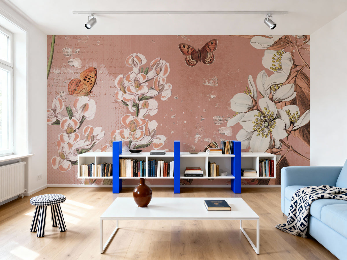 Flutter and Bloom III Mural Wallpaper - room preview 06