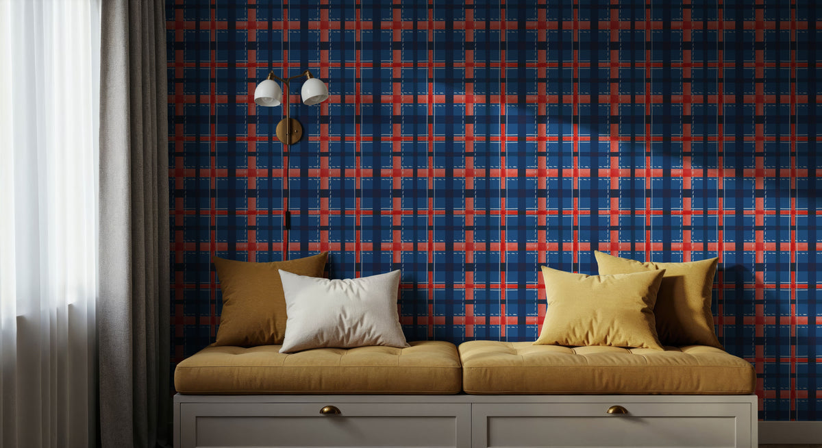 Seafood Shanty Blue VI Mural Wallpaper - room preview 06