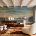 Watercolor Twilight Lake Mural Wallpaper - room preview 06