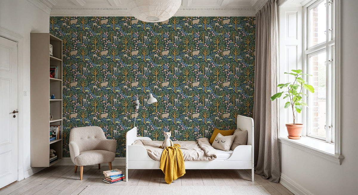 Forest Surprise, Spinach Mural Wallpaper - room preview 06
