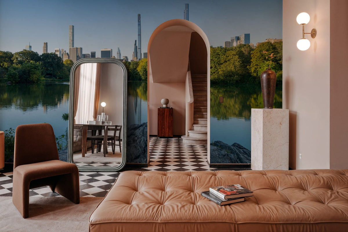 The Lake At Sunrise Mural Wallpaper - room preview 06