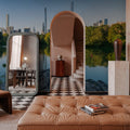 The Lake At Sunrise Mural Wallpaper - room preview 06