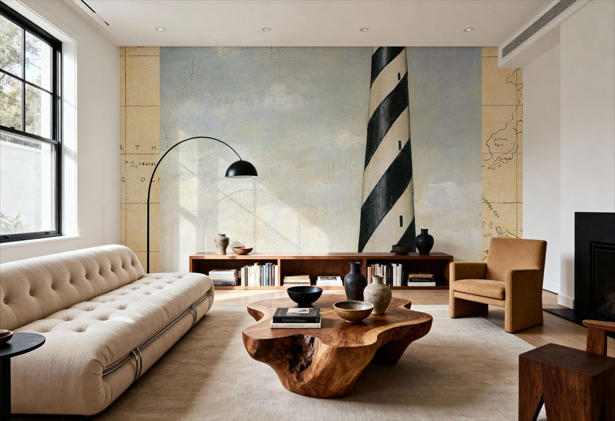 Coastal Light Map Mural Wallpaper - room preview 06