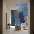 Abstract Stroke Texture Painting, Blue Mural Wallpaper - room preview 06