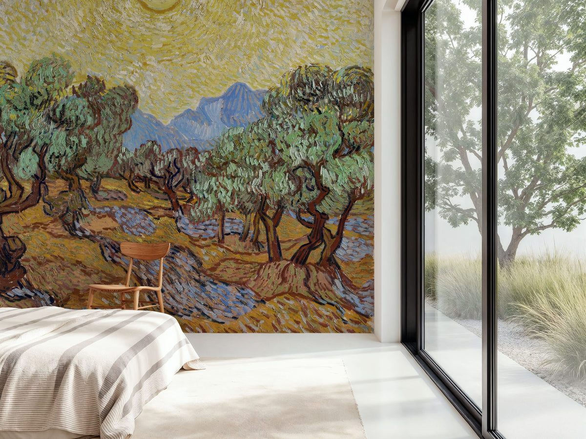 Olive Trees Mural Wallpaper - Warm Tone - room preview 06