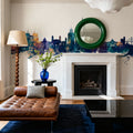 Mobile Alabama Skyline Blue & Bronze Mural Wallpaper - room preview 06