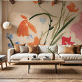 Wildflowers II Mural Wallpaper - Red Tone - room preview 06