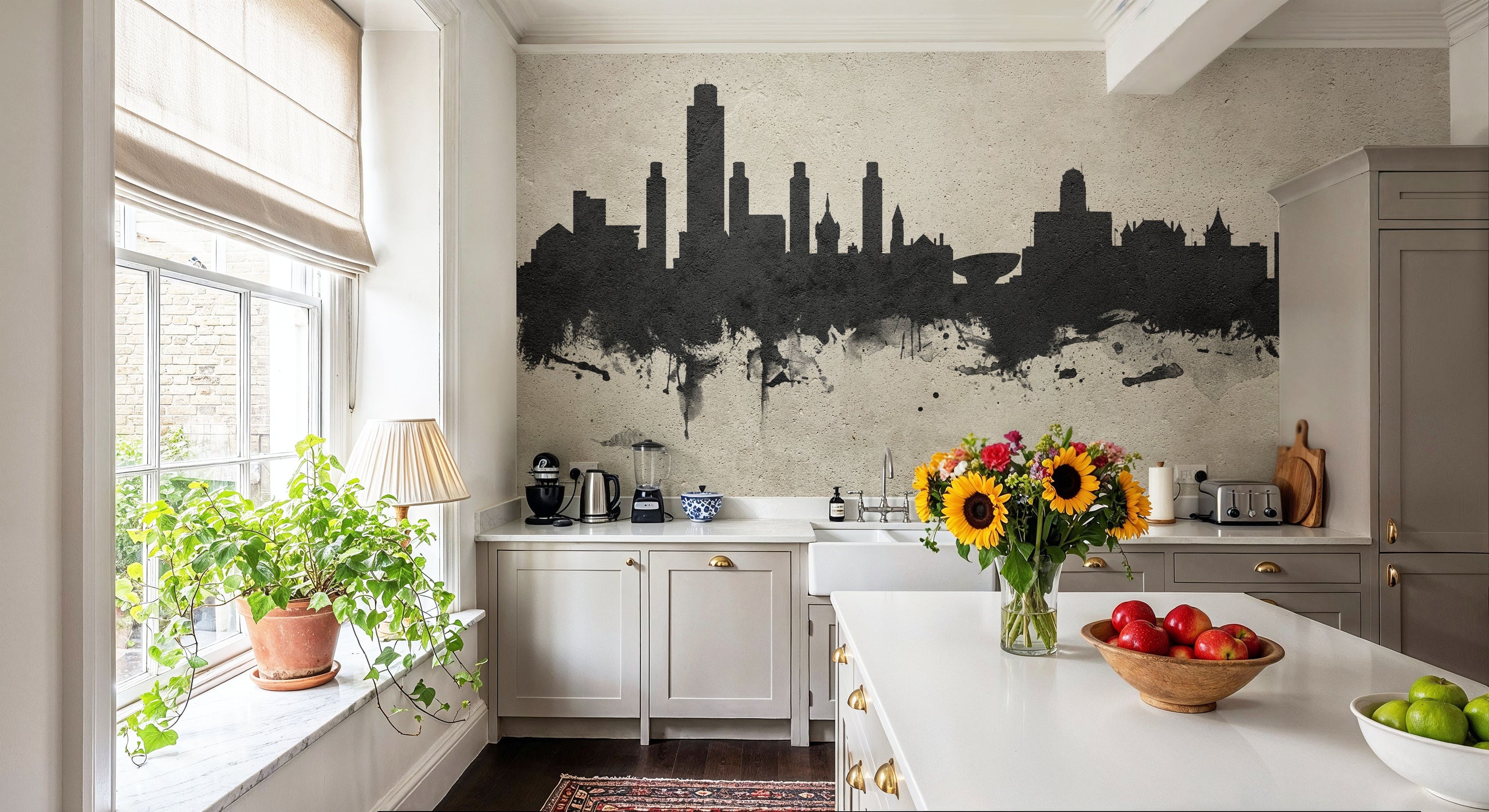 Albany New York Skyline Concrete Mural Wallpaper