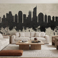 Jakarta Skyline Indonesia Concrete Mural Wallpaper - room preview 06