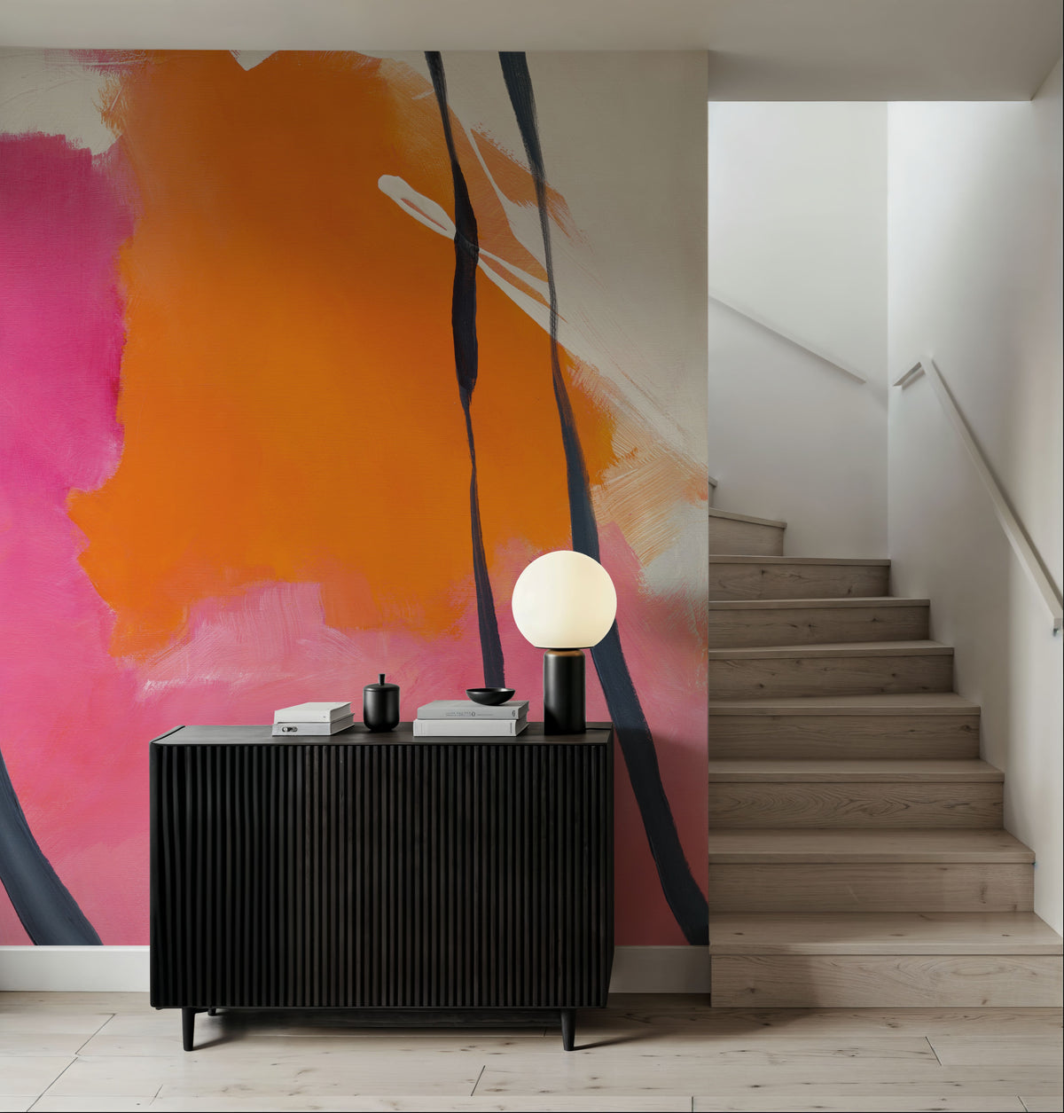 Somersault Orange Mural Wallpaper - room preview 06