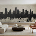 Houston Skyline Concrete Mural Wallpaper - room preview 06