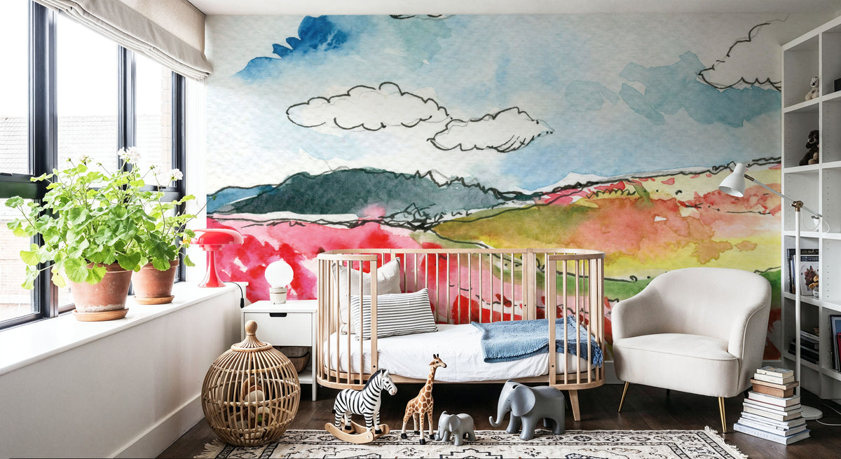 Wind Across the Meadow Mural Wallpaper - room preview 06