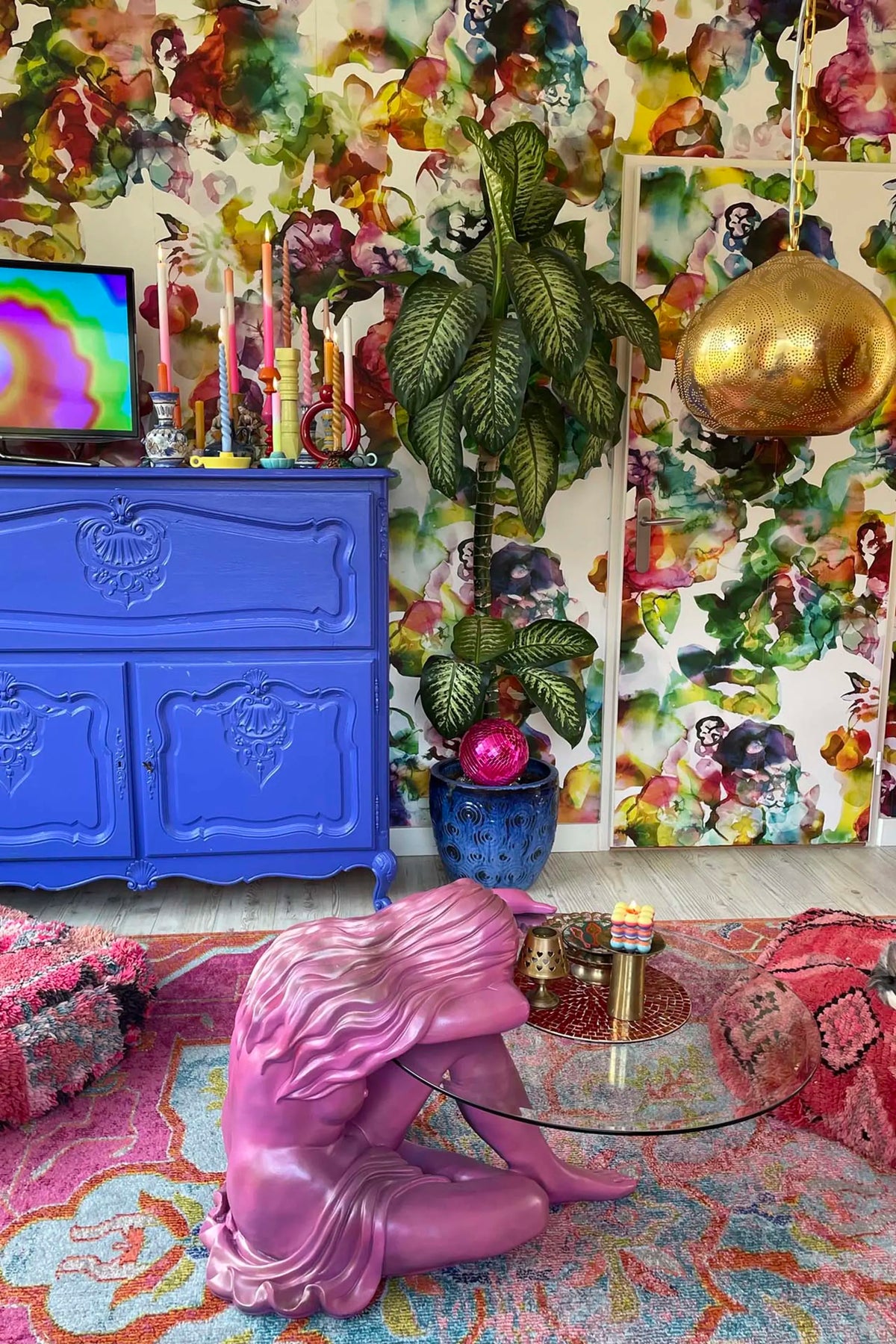 Lily Pond, Rainbow Mural Wallpaper - room preview 06
