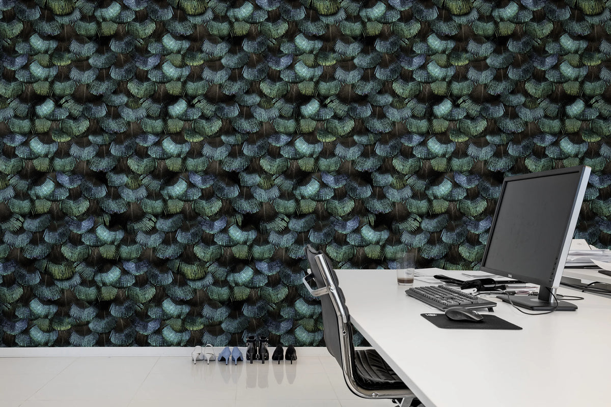 Peacock Plumage Mural Wallpaper - room preview 06
