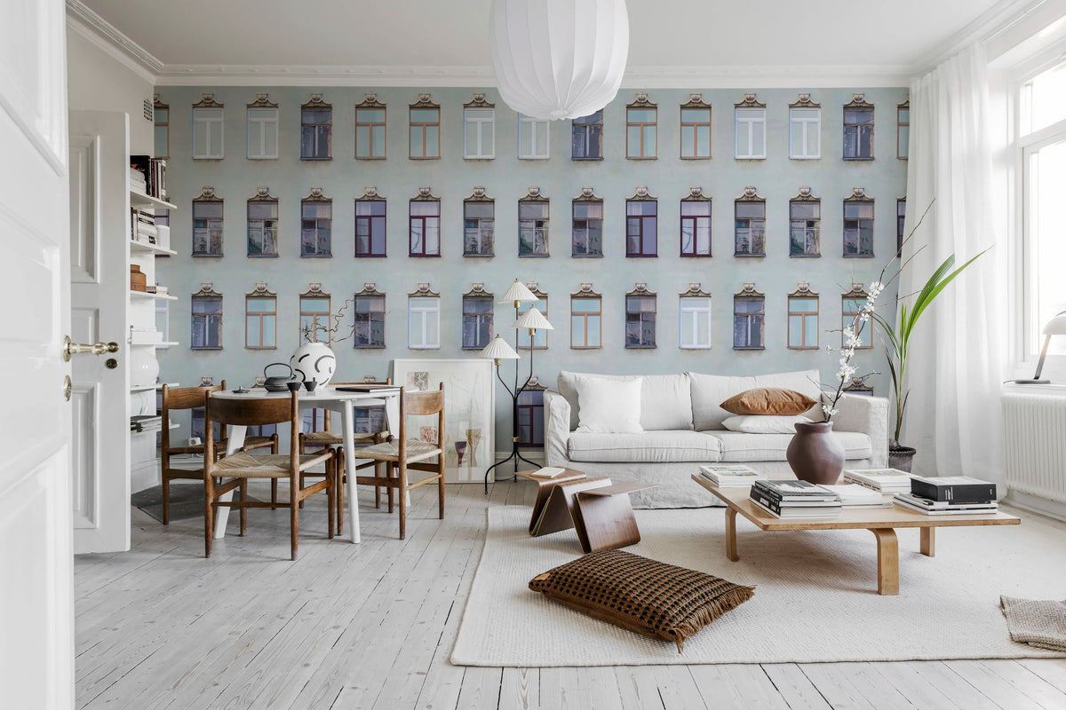 Window Row Mural Wallpaper - room preview 06