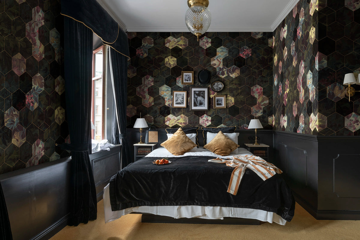Vinum Hexagon Mural Wallpaper - room preview 06