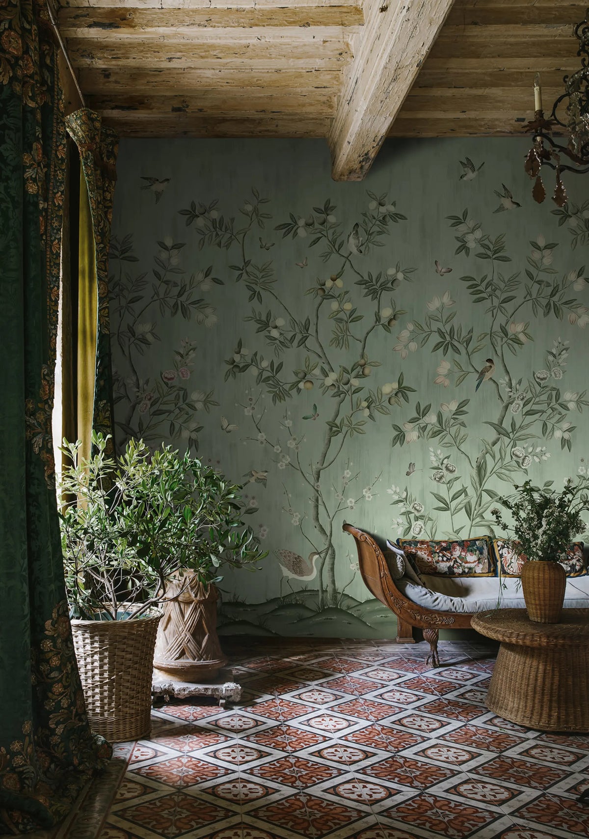Chinoiserie Chic, Jade Mural Wallpaper - room preview 06