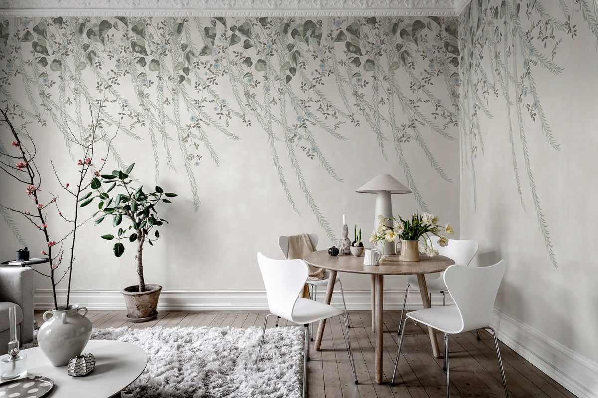 Lush Foliage, Sage Tint Mural Wallpaper - room preview 06