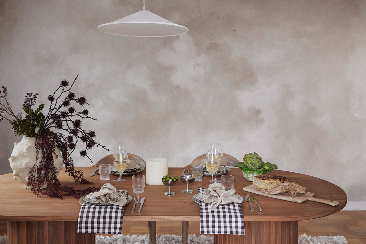 Vintage Clouds, Beige Mural Wallpaper - room preview 06