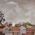 Vintage Clouds, Beige Mural Wallpaper - room preview 06