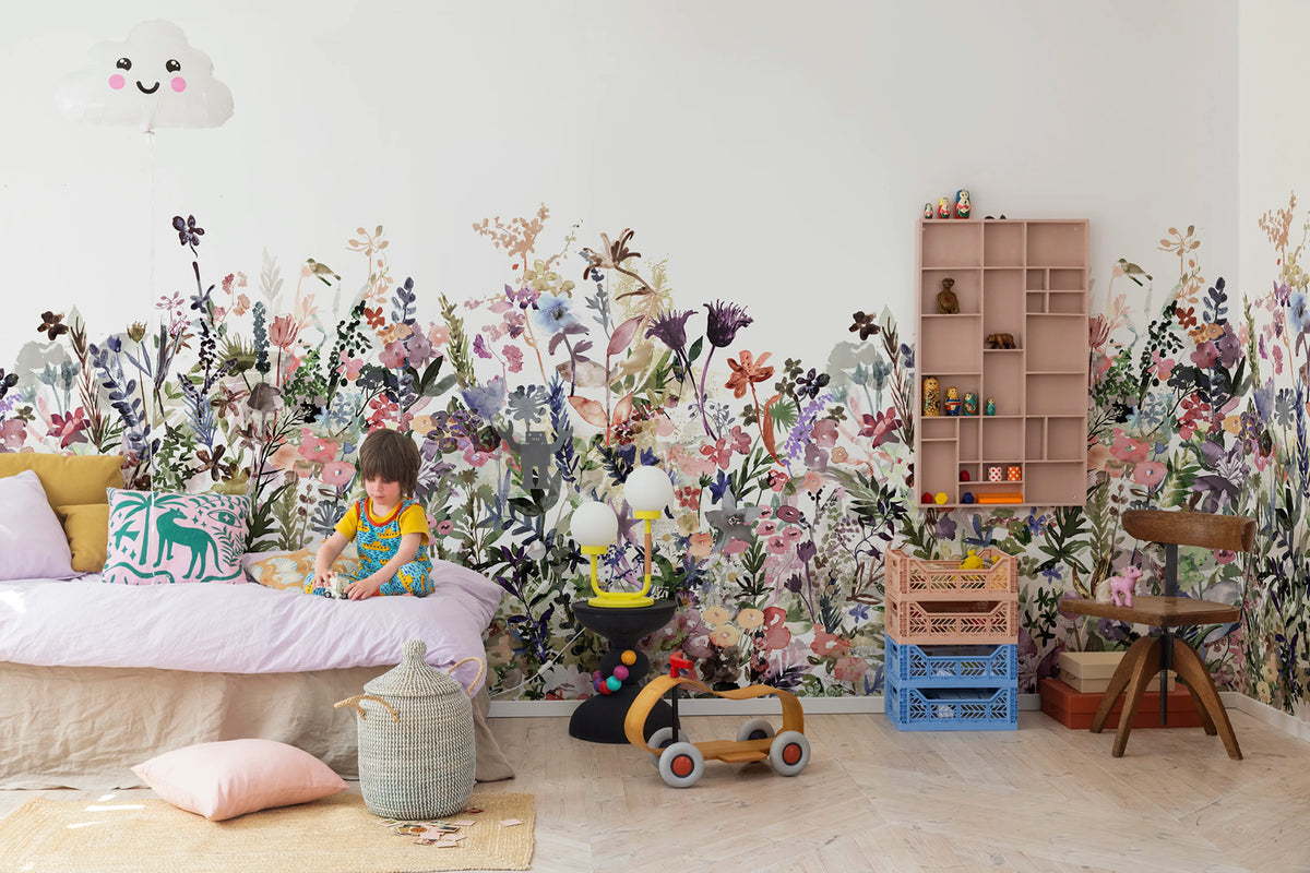 May Meadow, Pastel Mural Wallpaper - room preview 07