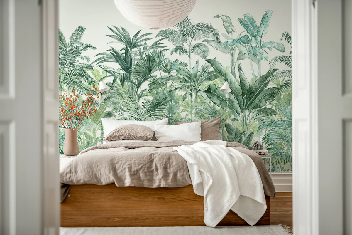 Pride Palms, Emerald Mural Wallpaper - room preview 07