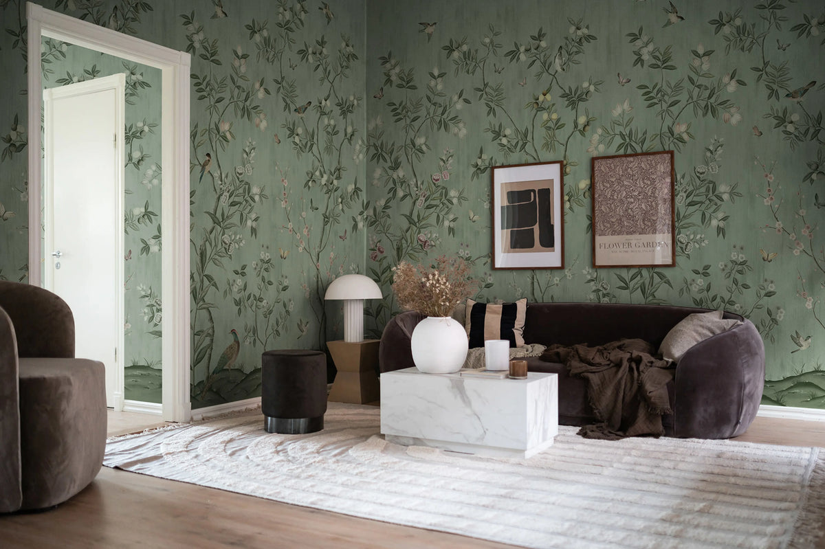 Chinoiserie Chic, Jade Mural Wallpaper - room preview 07