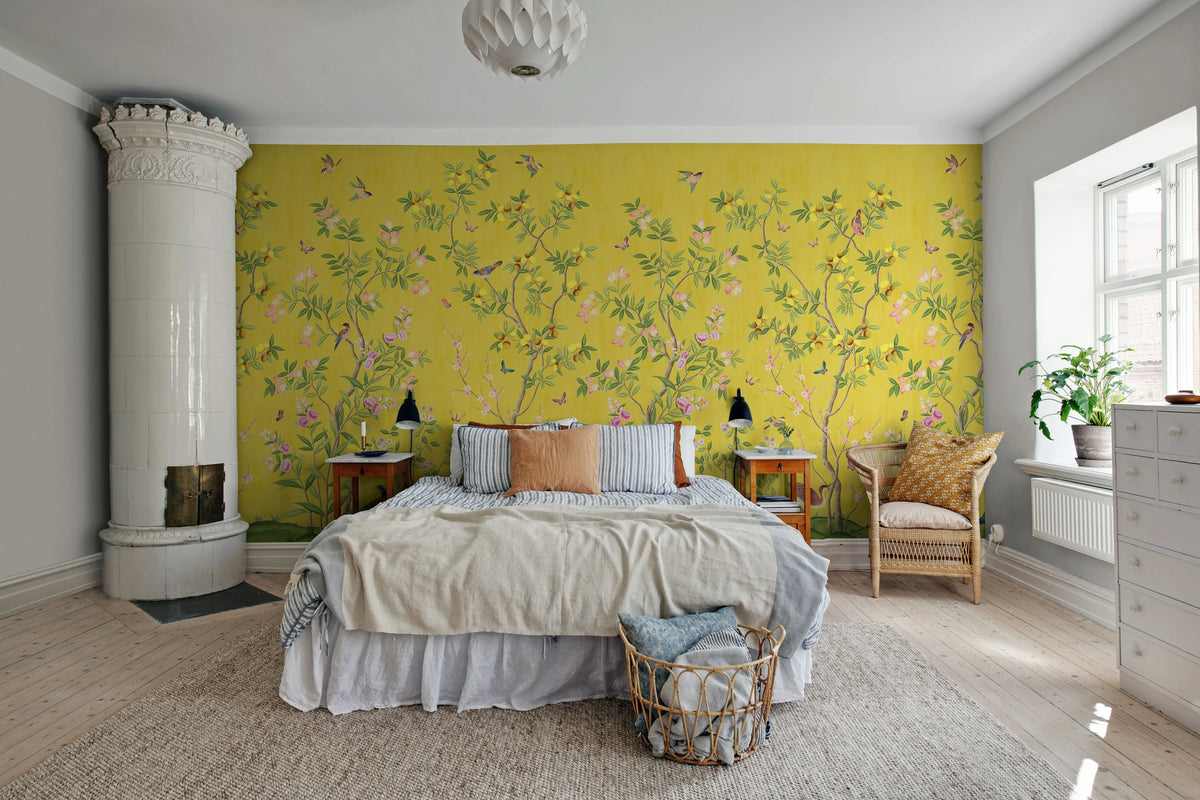 Chinoiserie Chic, Saffron Mural Wallpaper - room preview 07