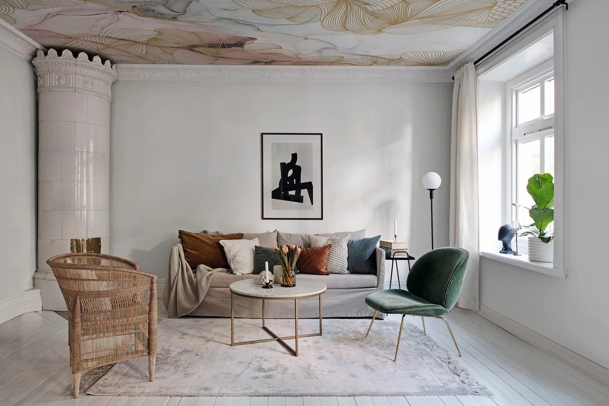 Opulence, Pink Marble Mural Wallpaper - room preview 07