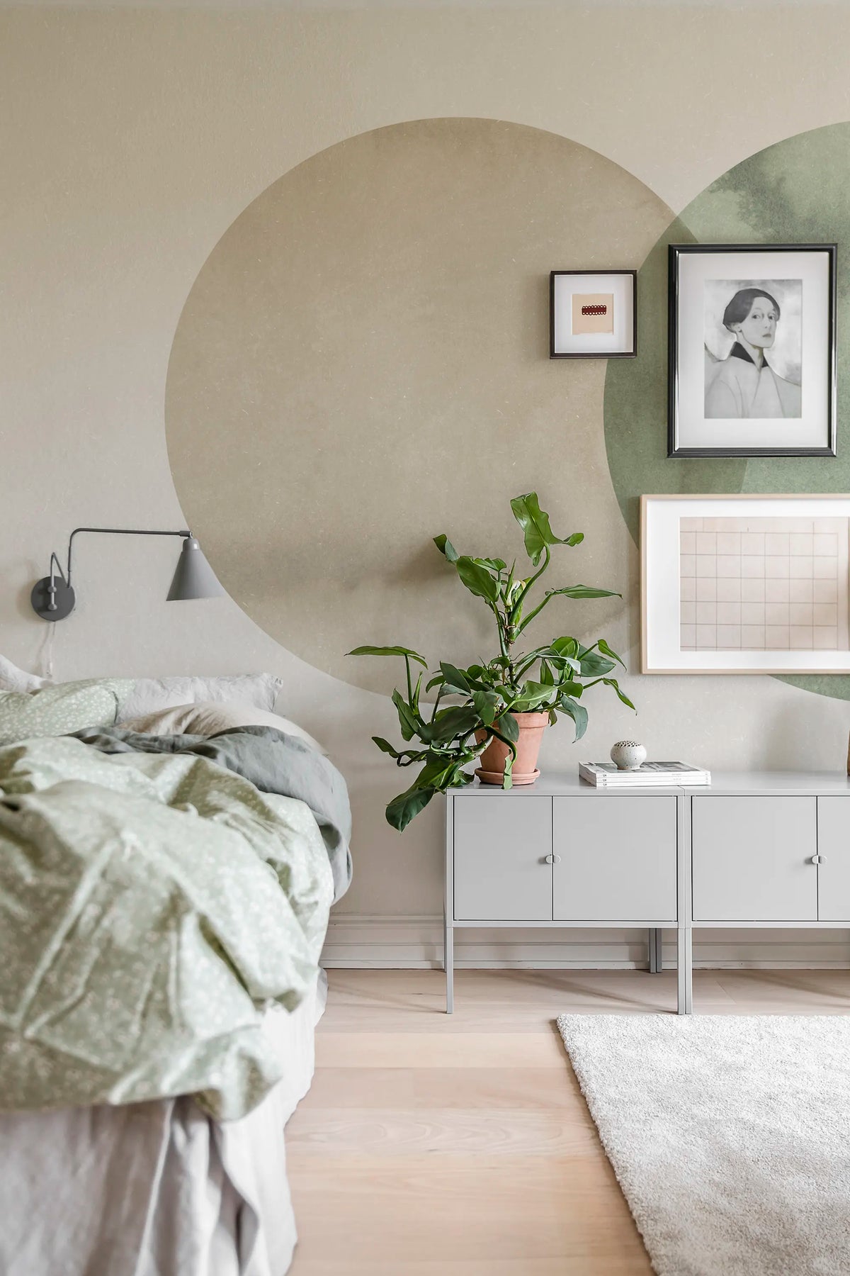 Eclipse, Beige Green Mural Wallpaper - room preview 07
